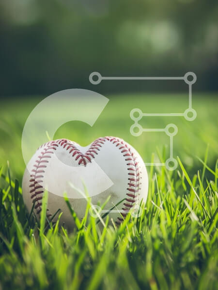 Intra Συλλεκτικό Ξύλινο Παζλ Plywood  4mm - Μπέιζμπολ σε σχήμα καρδιάς σε πράσινο γρασίδι Σε Ξύλινο Κουτί - Διαστάσεις: 10x10 cm – 25 κομμάτια