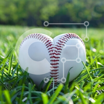 Intra Συλλεκτικό Ξύλινο Παζλ Plywood  4mm - Μπέιζμπολ σε σχήμα καρδιάς στο γρασίδι Σε Ξύλινο Κουτί - Διαστάσεις Puzzle: 10x10 cm – 25 κομμάτια - Image 1