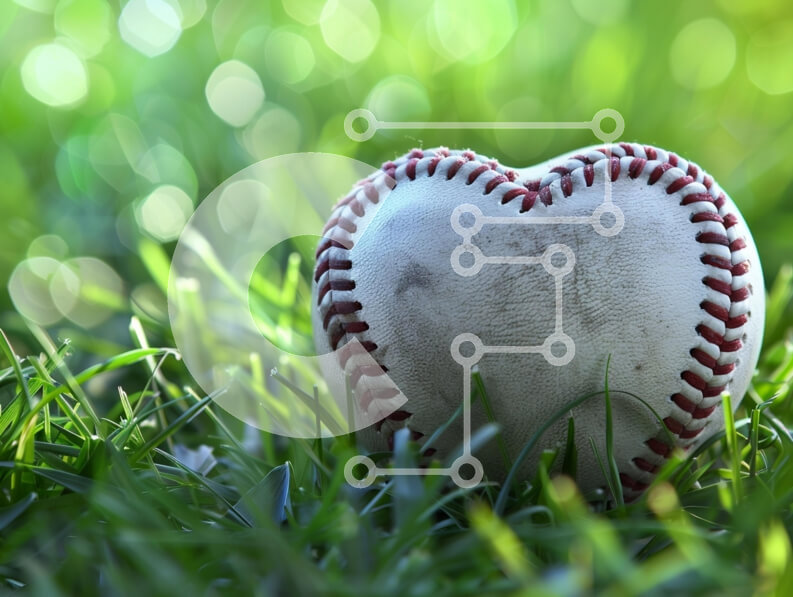 Intra Συλλεκτικό Ξύλινο Παζλ Plywood  4mm - Μπέιζμπολ σε σχήμα καρδιάς στο γρασίδι Σε Ξύλινο Κουτί - Διαστάσεις: 10x10 cm – 25 κομμάτια