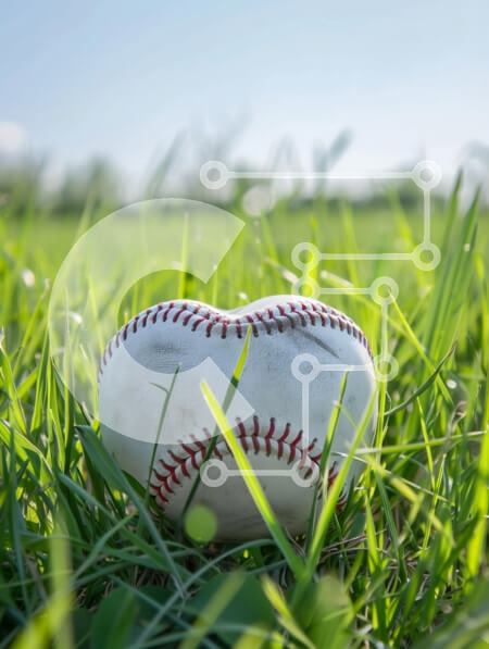 Intra Συλλεκτικό Ξύλινο Παζλ Plywood  4mm - Μπέιζμπολ σε σχήμα καρδιάς σε πράσινο γρασίδι Σε Ξύλινο Κουτί - Διαστάσεις: 10x10 cm – 25 κομμάτια