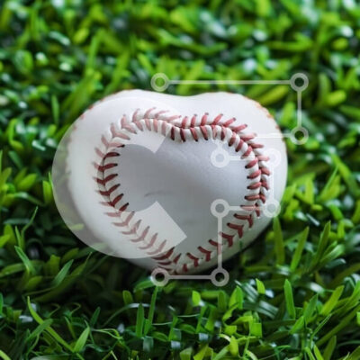 Intra Συλλεκτικό Ξύλινο Παζλ Plywood  4mm - Μπέιζμπολ σε σχήμα καρδιάς σε πράσινο γρασίδι Σε Ξύλινο Κουτί - Διαστάσεις: 10x10 cm – 25 κομμάτια - Image 1