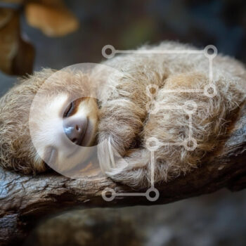 Intra Συλλεκτικό Ξύλινο Παζλ Plywood 4mm - Sleeping Sloth σε ένα κλαδί Σε Ξύλινο Κουτί - Διαστάσεις: 10x10 cm – 25 κομμάτια - Image 1