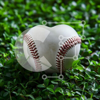 Intra Συλλεκτικό Ξύλινο Παζλ Plywood  4mm - Μπέιζμπολ σε σχήμα καρδιάς σε πράσινο γρασίδι Σε Ξύλινο Κουτί - Διαστάσεις: 10x10 cm – 25 κομμάτια - Image 1