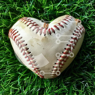 Intra Συλλεκτικό Ξύλινο Παζλ Plywood  4mm - Μπέιζμπολ σε σχήμα καρδιάς σε πράσινο γρασίδι Σε Ξύλινο Κουτί - Διαστάσεις: 10x10 cm – 25 κομμάτια - Image 1