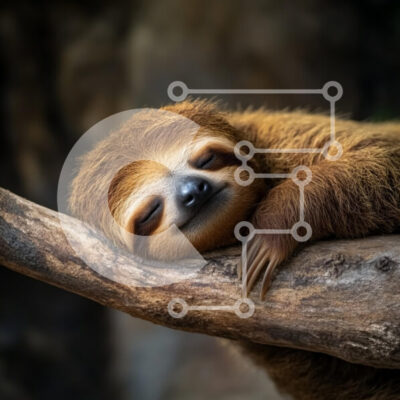 Intra Συλλεκτικό Ξύλινο Παζλ Plywood  4mm - Sleeping Sloth σε ένα κλαδί Σε Ξύλινο Κουτί - Διαστάσεις: 10x10 cm – 25 κομμάτια - Image 1