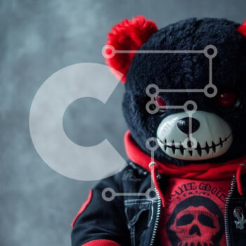 Intra Συλλεκτικό Ξύλινο Παζλ Plywood  4mm - Στιλιζαρισμένο βελούδινο παιχνίδι αρκούδας με έντονη αισθητική Σε Ξύλινο Κουτί - Διαστάσεις Puzzle: 10x10 cm – 25 κομμάτια - Image 1