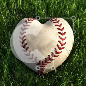 Intra Συλλεκτικό Ξύλινο Παζλ Plywood  4mm - Μπέιζμπολ σε σχήμα καρδιάς στο γρασίδι Σε Ξύλινο Κουτί - Διαστάσεις Puzzle: 10x10 cm – 25 κομμάτια - Image 1