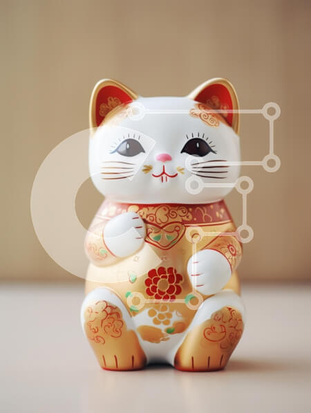 Intra Συλλεκτικό Ξύλινο Παζλ Plywood  4mm - Διακοσμητικό Κεραμικό Ειδώλιο γάτας Σε Ξύλινο Κουτί - Διαστάσεις: 10x10 cm – 25 κομμάτια