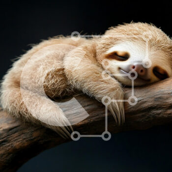 Intra Συλλεκτικό Ξύλινο Παζλ Plywood  4mm - Sleeping Sloth σε ένα κλαδί Σε Ξύλινο Κουτί - Διαστάσεις: 10x10 cm – 25 κομμάτια - Image 1