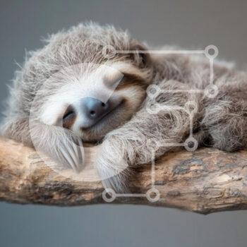 Intra Συλλεκτικό Ξύλινο Παζλ Plywood  4mm - Sleeping Sloth σε ένα κλαδί Σε Ξύλινο Κουτί - Διαστάσεις: 10x10 cm – 25 κομμάτια - Image 1
