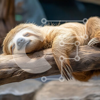 Intra Συλλεκτικό Ξύλινο Παζλ Plywood 4mm - Sleeping Sloth σε ένα κλαδί Σε Ξύλινο Κουτί - Διαστάσεις: 10x10 cm – 25 κομμάτια - Image 1
