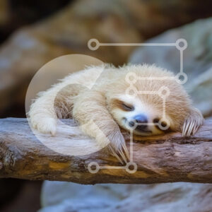Intra Συλλεκτικό Ξύλινο Παζλ Plywood 4mm - Sleeping Sloth σε ένα ξύλινο κλαδί Σε Ξύλινο Κουτί - Διαστάσεις: 10x10 cm – 25 κομμάτια - Image 1