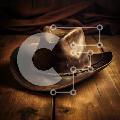 Intra Συλλεκτικό Ξύλινο Παζλ Plywood  4mm - Ρουστίκ καουμπόικο καπέλο σε ξύλινο τραπέζι Σε Ξύλινο Κουτί - Διαστάσεις: 10x10 cm – 25 κομμάτια - Image 1