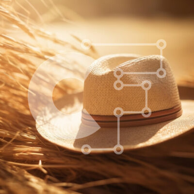 Intra Συλλεκτικό Ξύλινο Παζλ Plywood  4mm - Ψάθινο καπέλο σε χρυσό άχυρο Σε Ξύλινο Κουτί - Διαστάσεις: 10x10 cm – 25 κομμάτια - Image 1