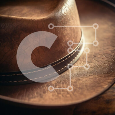 Intra Συλλεκτικό Ξύλινο Παζλ Plywood  4mm - Κοντινό πλάνο ενός ρουστίκ δερμάτινου καπέλου Σε Ξύλινο Κουτί - Διαστάσεις: 10x10 cm – 25 κομμάτια - Image 1