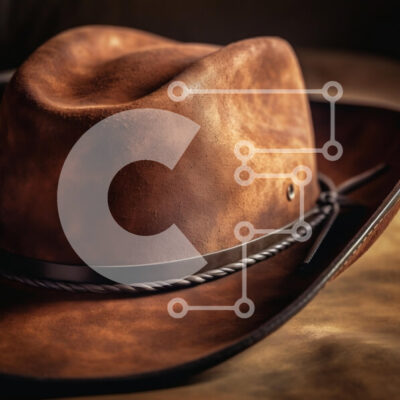 Intra Συλλεκτικό Ξύλινο Παζλ Plywood 4mm - Κοντινό πλάνο ενός καφέ καουμπόι καπέλου Σε Ξύλινο Κουτί - Διαστάσεις: 10x10 cm – 25 κομμάτια - Image 1