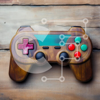 Intra Συλλεκτικό Ξύλινο Παζλ Plywood  4mm - Ξύλινο χειριστήριο βιντεοπαιχνιδιών σε ξύλινη επιφάνεια Σε Ξύλινο Κουτί - Διαστάσεις Puzzle: 10x10 cm – 25 κομμάτια - Image 1