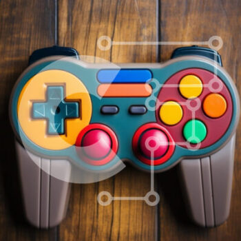 Intra Συλλεκτικό Ξύλινο Παζλ Plywood  4mm - Πολύχρωμο χειριστήριο παιχνιδιών σε ξύλινη επιφάνεια Σε Ξύλινο Κουτί - Διαστάσεις Puzzle: 10x10 cm – 25 κομμάτια - Image 1