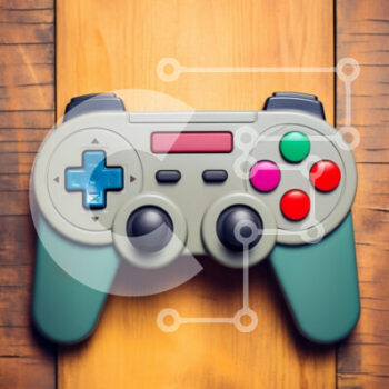 Intra Συλλεκτικό Ξύλινο Παζλ Plywood  4mm - Ρετρό χειριστήριο βιντεοπαιχνιδιών σε ξύλινη επιφάνεια Σε Ξύλινο Κουτί - Διαστάσεις Puzzle: 10x10 cm – 25 κομμάτια - Image 1