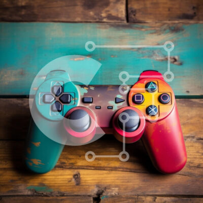 Intra Συλλεκτικό Ξύλινο Παζλ Plywood  4mm - Πολύχρωμο χειριστήριο παιχνιδιών σε ξύλινη επιφάνεια Σε Ξύλινο Κουτί - Διαστάσεις: 10x10 cm – 25 κομμάτια - Image 1