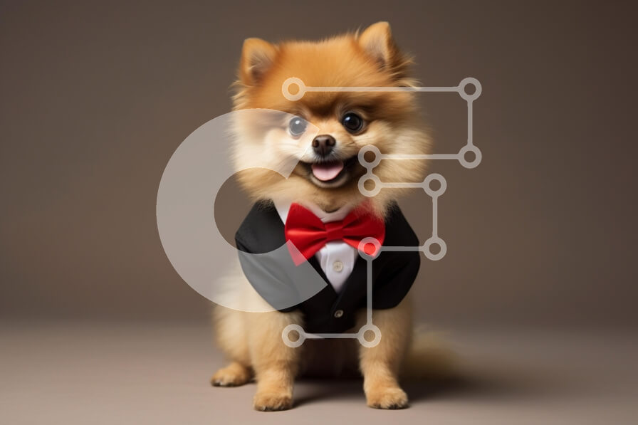 Intra Συλλεκτικό Ξύλινο Παζλ Plywood  4mm - Σκύλος Pomeranian με σμόκιν Σε Ξύλινο Κουτί - Διαστάσεις: 10x10 cm – 25 κομμάτια