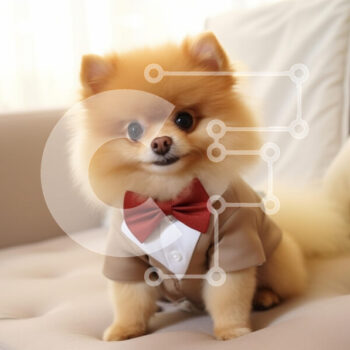 Intra Συλλεκτικό Ξύλινο Παζλ Plywood 4mm - Dapper Pomeranian με επίσημη ενδυμασία Σε Ξύλινο Κουτί - Διαστάσεις: 10x10 cm – 25 κομμάτια - Image 1