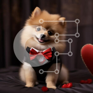 Intra Συλλεκτικό Ξύλινο Παζλ Plywood  4mm - Σκύλος Pomeranian με σμόκιν Σε Ξύλινο Κουτί - Διαστάσεις: 10x10 cm – 25 κομμάτια