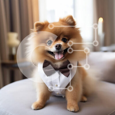 Intra Συλλεκτικό Ξύλινο Παζλ Plywood 4mm - Σκύλος Pomeranian με σμόκιν Σε Ξύλινο Κουτί - Διαστάσεις: 10x10 cm – 25 κομμάτια - Image 1