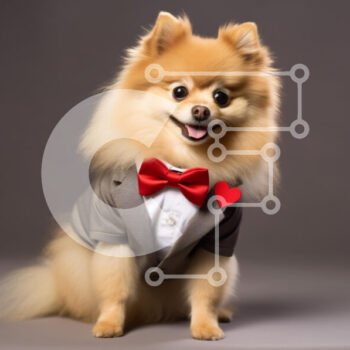 Intra Συλλεκτικό Ξύλινο Παζλ Plywood 4mm - Dapper Pomeranian σε σμόκιν Σε Ξύλινο Κουτί - Διαστάσεις: 10x10 cm – 25 κομμάτια - Image 1