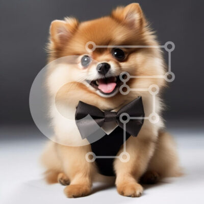 Intra Συλλεκτικό Ξύλινο Παζλ Plywood  4mm - Σκύλος Pomeranian με σμόκιν Σε Ξύλινο Κουτί - Διαστάσεις: 10x10 cm – 25 κομμάτια - Image 1