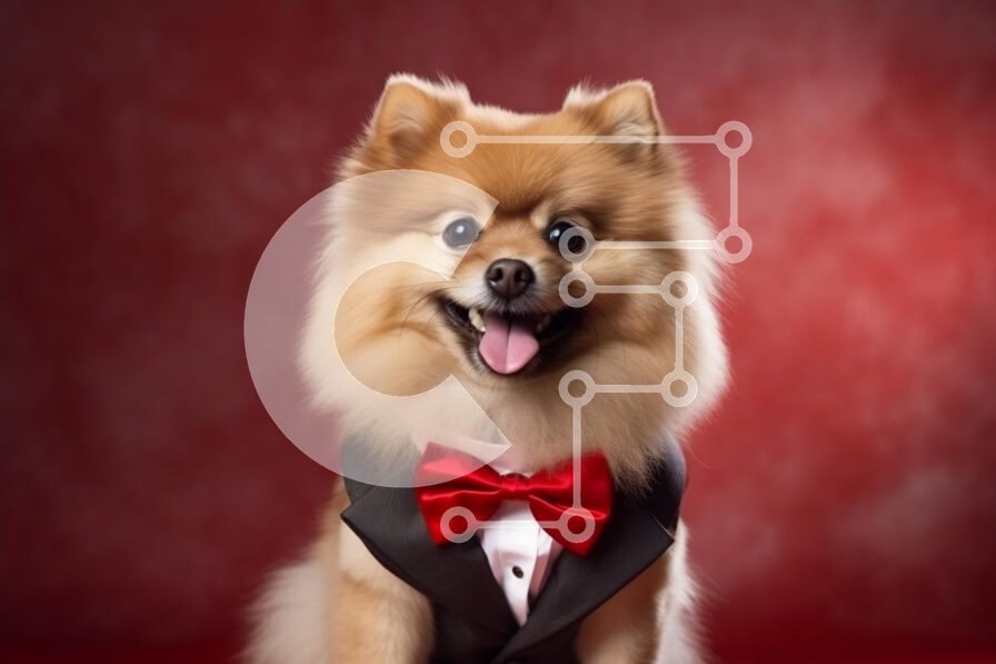 Intra Συλλεκτικό Ξύλινο Παζλ Plywood  4mm - Σκύλος Pomeranian με σμόκιν Σε Ξύλινο Κουτί - Διαστάσεις: 10x10 cm – 25 κομμάτια