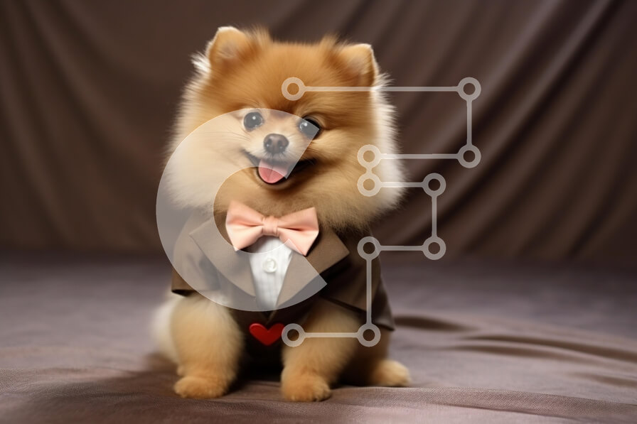 Intra Συλλεκτικό Ξύλινο Παζλ Plywood  4mm - Αξιολάτρευτο Pomeranian με κοστούμι Σε Ξύλινο Κουτί - Διαστάσεις: 10x10 cm – 25 κομμάτια