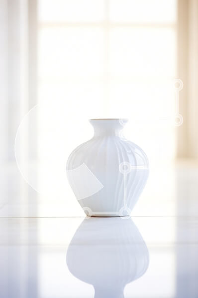 Intra Συλλεκτικό Ξύλινο Παζλ Plywood  4mm - Κομψό λευκό κεραμικό βάζο Σε Ξύλινο Κουτί - Διαστάσεις Puzzle: 10x10 cm – 25 κομμάτια