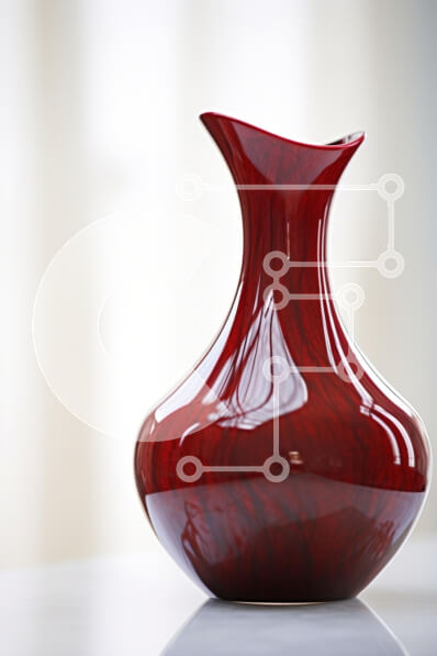 Intra Συλλεκτικό Ξύλινο Παζλ Plywood  4mm - Κομψό κόκκινο βάζο στην οθόνη Σε Ξύλινο Κουτί - Διαστάσεις Puzzle: 10x10 cm – 25 κομμάτια