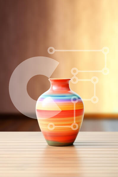 Intra Συλλεκτικό Ξύλινο Παζλ Plywood  4mm - Πολύχρωμο βάζο σε ξύλινο τραπέζι Σε Ξύλινο Κουτί - Διαστάσεις: 10x10 cm – 25 κομμάτια