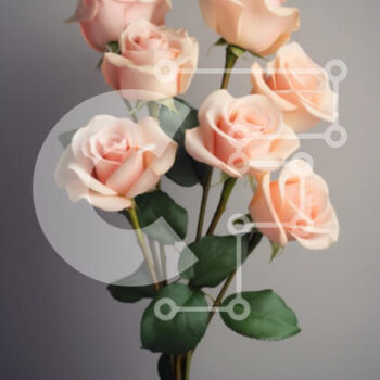 Intra Συλλεκτικό Ξύλινο Παζλ Plywood  4mm - Μπουκέτο με απαλά ροζ τριαντάφυλλα Σε Ξύλινο Κουτί - Διαστάσεις Puzzle: 10x10 cm – 25 κομμάτια - Image 1