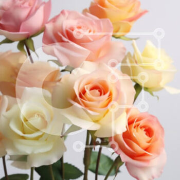 Intra Συλλεκτικό Ξύλινο Παζλ Plywood  4mm - Μπουκέτο με παστέλ τριαντάφυλλα Σε Ξύλινο Κουτί - Διαστάσεις Puzzle: 10x10 cm – 25 κομμάτια - Image 1