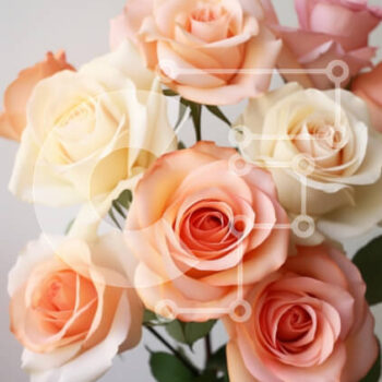 Intra Συλλεκτικό Ξύλινο Παζλ Plywood  4mm - Όμορφο μπουκέτο τριαντάφυλλα σε απαλά χρώματα Σε Ξύλινο Κουτί - Διαστάσεις Puzzle: 10x10 cm – 25 κομμάτια - Image 1