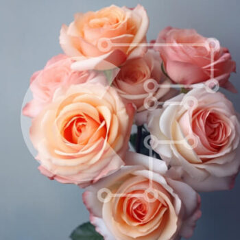 Intra Συλλεκτικό Ξύλινο Παζλ Plywood  4mm - Όμορφη σύνθεση από τριαντάφυλλα ροδάκινου και κρέμας Σε Ξύλινο Κουτί - Διαστάσεις Puzzle: 10x10 cm – 25 κομμάτια - Image 1