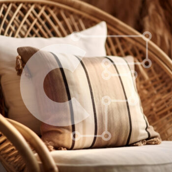 Intra Συλλεκτικό Ξύλινο Παζλ Plywood 4mm - Άνετη καρέκλα Rattan με ριγέ μαξιλάρι Σε Ξύλινο Κουτί - Διαστάσεις Puzzle: 10x10 cm – 25 κομμάτια - Image 1