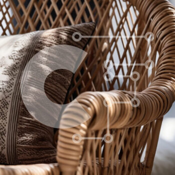 Intra Συλλεκτικό Ξύλινο Παζλ Plywood  4mm - Πλεκτή καρέκλα από ρατάν με διακοσμητικό μαξιλάρι Σε Ξύλινο Κουτί - Διαστάσεις Puzzle: 10x10 cm – 25 κομμάτια - Image 1