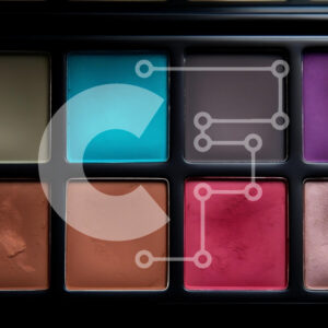 Intra Συλλεκτικό Ξύλινο Παζλ Plywood  4mm - Πολύχρωμη παλέτα μακιγιάζ Σε Ξύλινο Κουτί - Διαστάσεις Puzzle: 10x10 cm – 25 κομμάτια