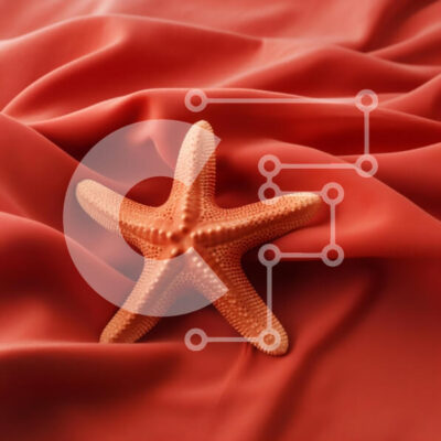 Intra Συλλεκτικό Ξύλινο Παζλ Plywood  4mm - Αστερίας σε κοραλλιογενές ύφασμα Σε Ξύλινο Κουτί - Διαστάσεις: 10x10 cm – 25 κομμάτια - Image 1