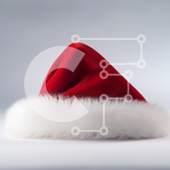 Intra Συλλεκτικό Ξύλινο Παζλ Plywood  4mm - Κλασικό κόκκινο καπέλο Άγιου Βασίλη σε ουδέτερο φόντο Σε Ξύλινο Κουτί - Διαστάσεις: 10x10 cm – 25 κομμάτια