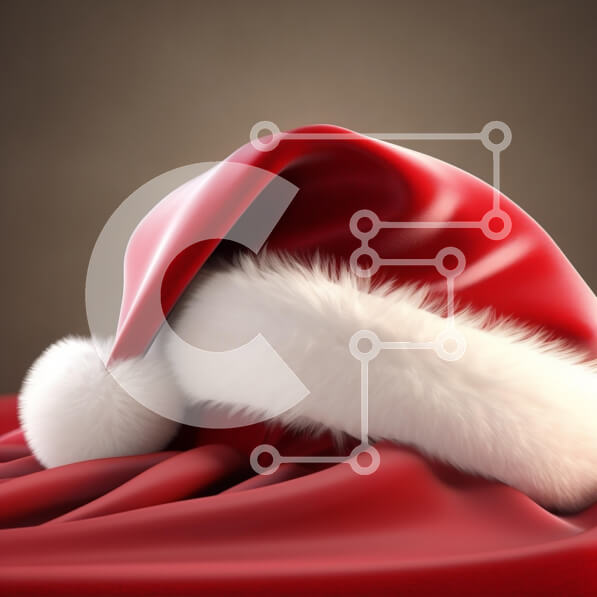 Intra Συλλεκτικό Ξύλινο Παζλ Plywood  4mm - Κλασικό κόκκινο καπέλο Άγιου Βασίλη σε κόκκινο ύφασμα Σε Ξύλινο Κουτί - Διαστάσεις: 10x10 cm – 25 κομμάτια