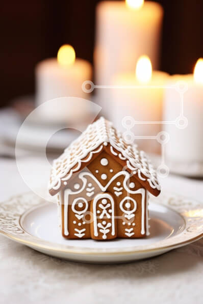 Intra Συλλεκτικό Ξύλινο Παζλ Plywood  4mm - Gingerbread House με κεριά Σε Ξύλινο Κουτί - Διαστάσεις: 10x10 cm – 25 κομμάτια
