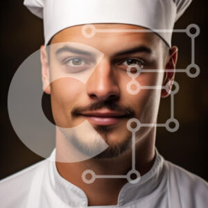 Intra Συλλεκτικό Ξύλινο Παζλ Plywood  4mm - Πορτρέτο ενός αρσενικού σεφ Σε Ξύλινο Κουτί - Διαστάσεις Puzzle: 10x10 cm – 25 κομμάτια