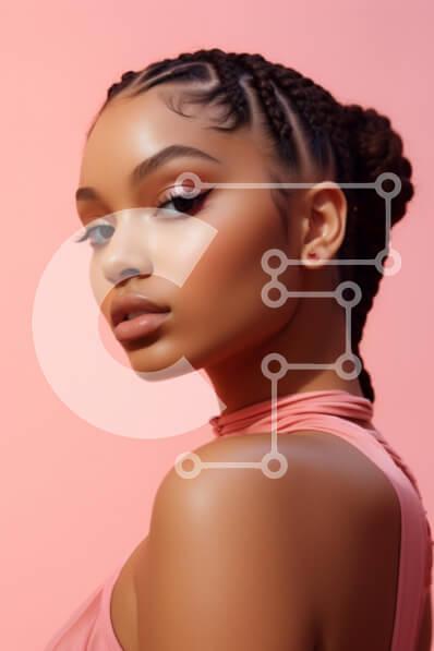 Intra Συλλεκτικό Ξύλινο Παζλ Plywood  4mm - Πορτρέτο μιας νεαρής γυναίκας με ροζ ενδυμασία Σε Ξύλινο Κουτί - Διαστάσεις Puzzle: 10x10 cm – 25 κομμάτια