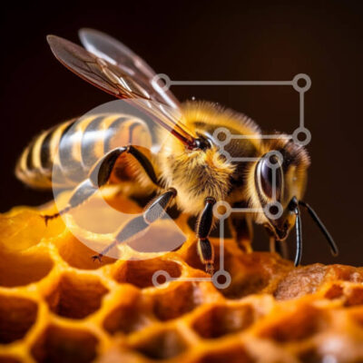 Intra Συλλεκτικό Ξύλινο Παζλ Plywood  4mm - Κοντινό πλάνο μιας μέλισσας στην κηρήθρα Σε Ξύλινο Κουτί - Διαστάσεις: 10x10 cm – 25 κομμάτια - Image 1