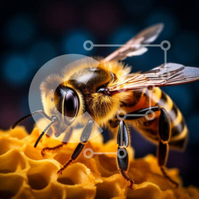 Intra Συλλεκτικό Ξύλινο Παζλ Plywood  4mm - Κοντινό πλάνο μιας μέλισσας στην κηρήθρα Σε Ξύλινο Κουτί - Διαστάσεις: 10x10 cm – 25 κομμάτια - Image 1